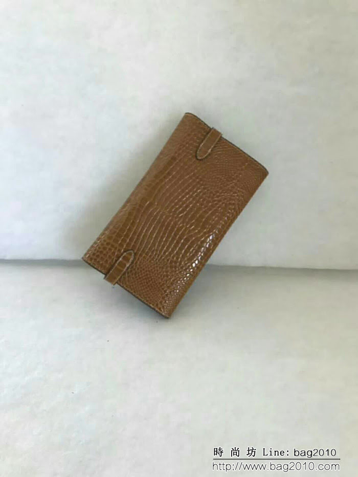 HERMES愛馬仕 鱷魚皮配羊皮 凱麗長款 時尚女士手包 JD1285